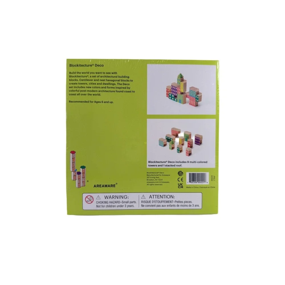 Areaware Blockitecture Deco Architectural Wooden Building Blocks 10pc Set‎ NEW